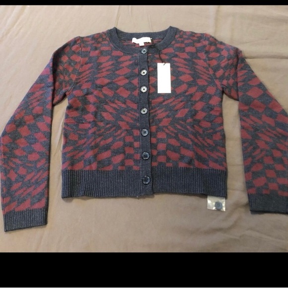 Daydreamer Plum Berry Checkered Cardigan | XS - Picture 9 of 9